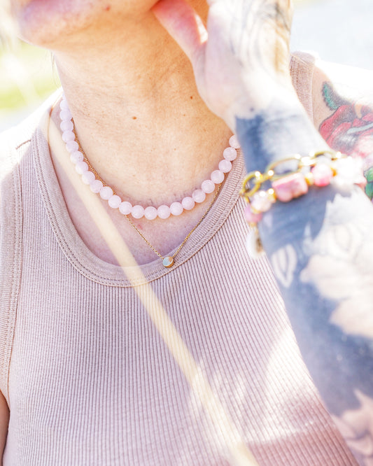 Summer Blush Quartz Necklace