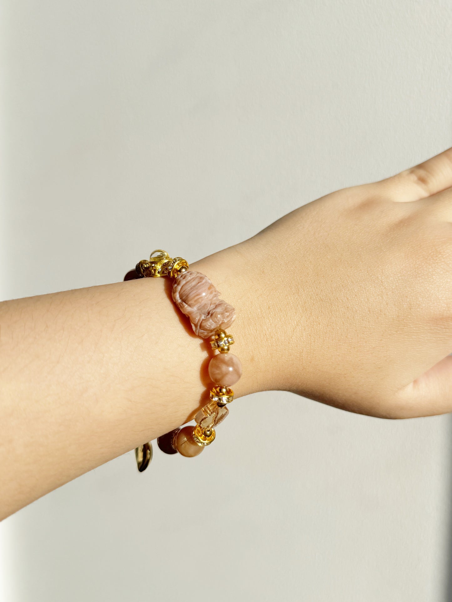 Lumina Sunstone Buddha Charm Gemstone Bracelet