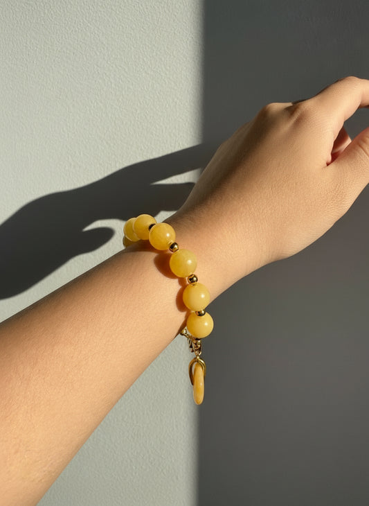 Yellow Jade Donut Bracelet