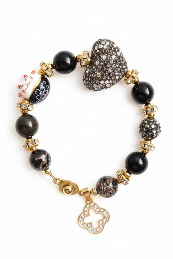 Maneki-neko Gemstone Bracelets