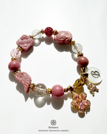 Rouge Sakura Éternelle Charm Gemstone Bracelet