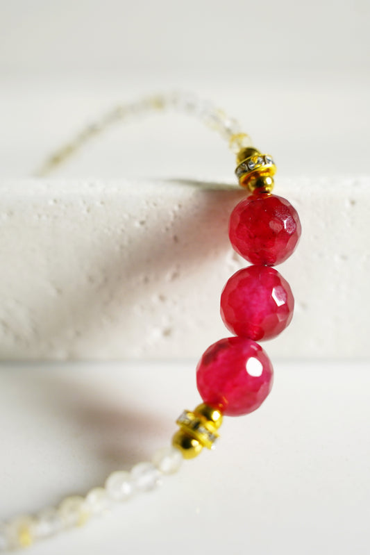 July (Ruby) Birthstone Bracelet