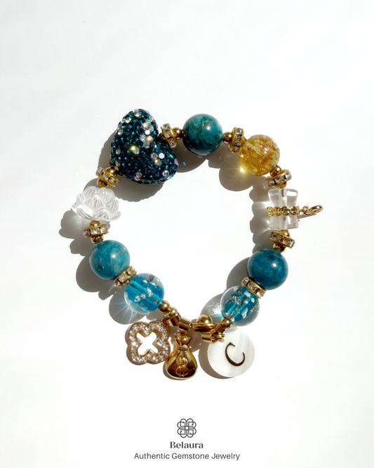 2026 Color of the Year: Transformative Teal Charm Gemstone Bracelet
