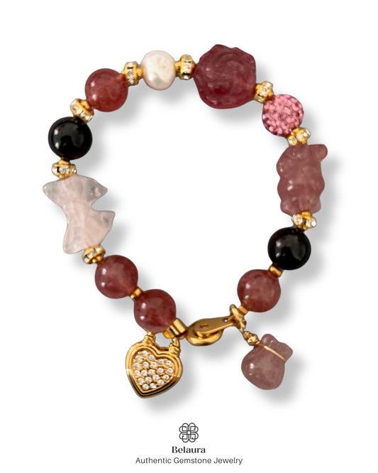 Rosé Amara Charm Gemstone Bracelet