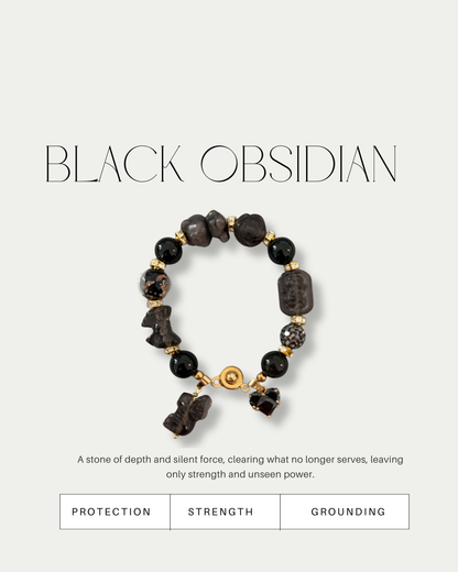 Noir Élan Charm Gemstone Bracelet
