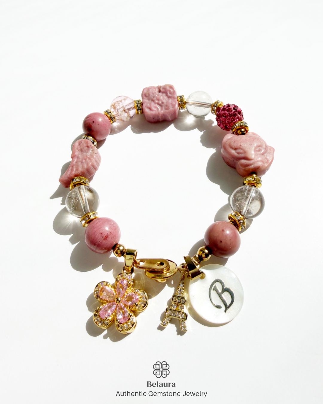 Rouge Sakura Éternelle Charm Gemstone Bracelet