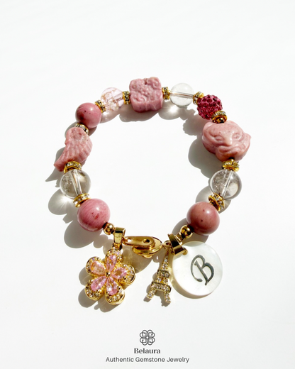 Rouge Sakura Éternelle Charm Gemstone Bracelet