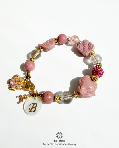 Rouge Sakura Éternelle Charm Gemstone Bracelet