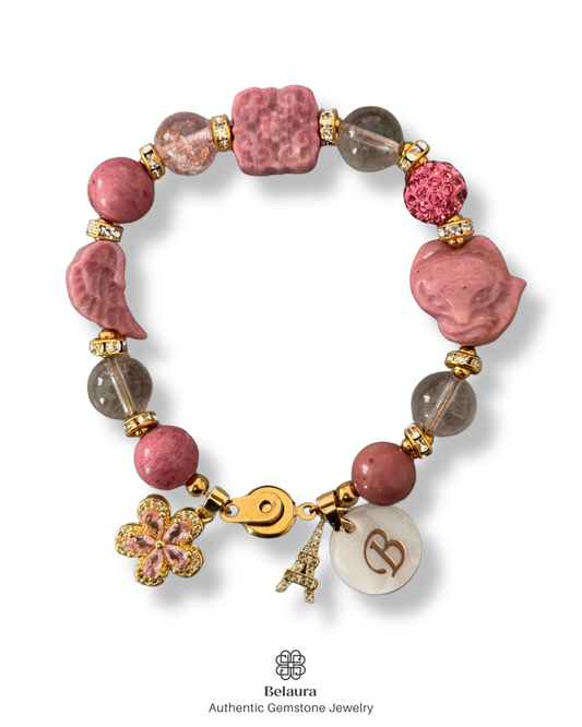 Rouge Sakura Éternelle Charm Gemstone Bracelet