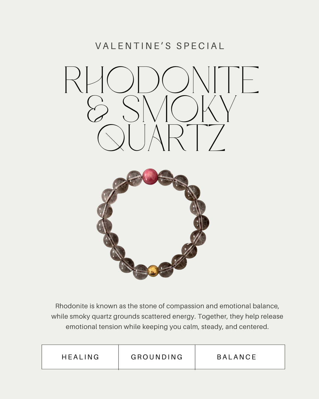 Valentine's Special: Rhodonite & Smoky Quartz