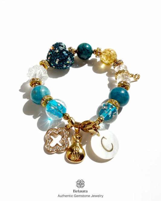 2026 Color of the Year: Transformative Teal Charm Gemstone Bracelet