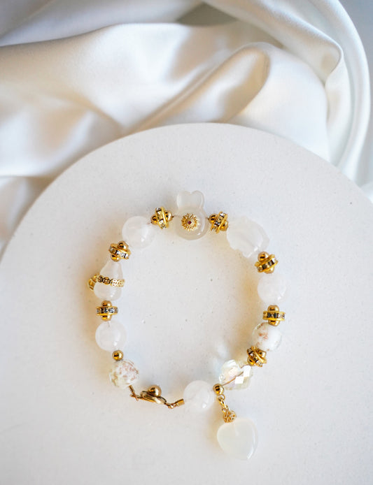 2026 Color of the Year: Cloud Dancer Charm Gemstone Bracelet