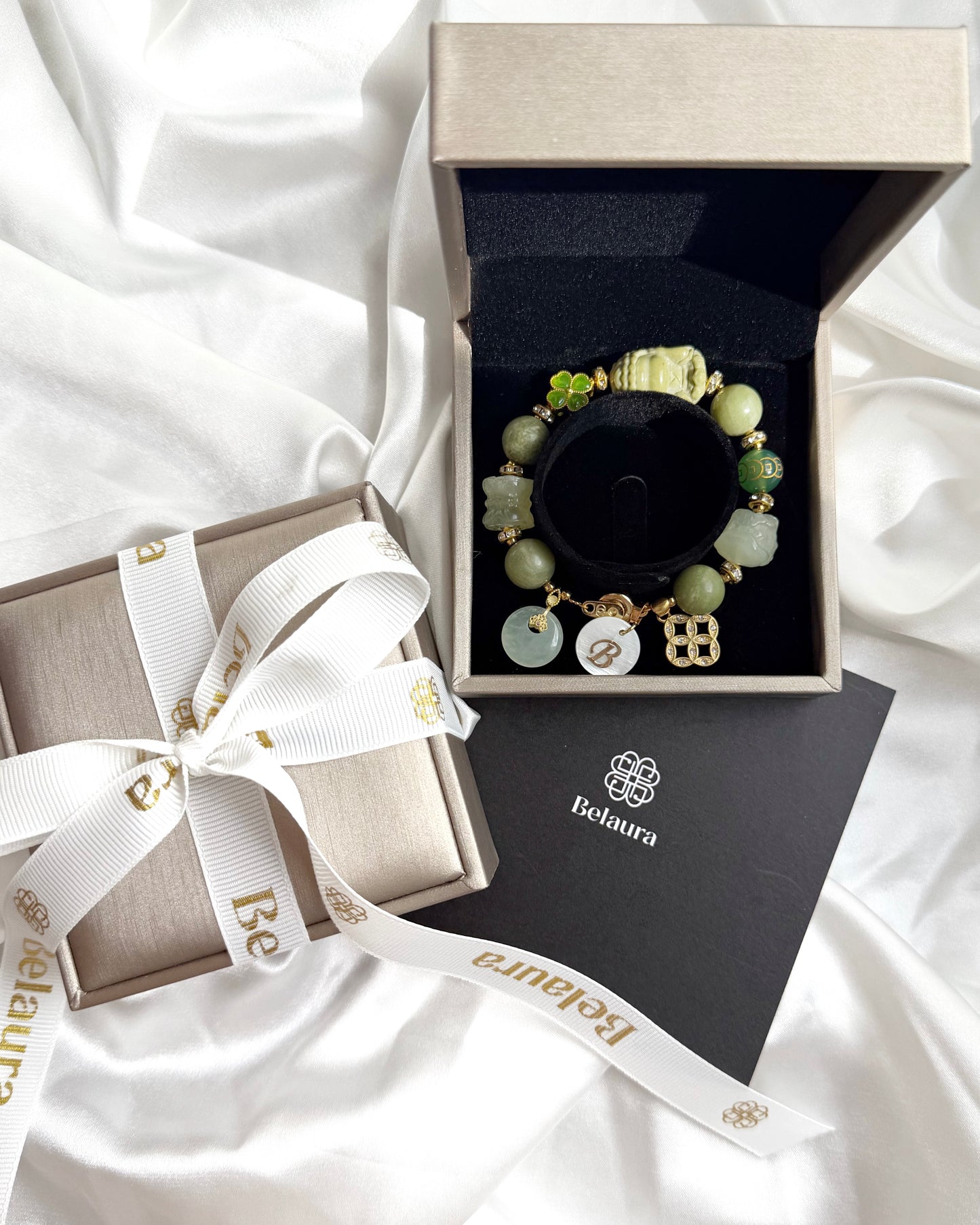 Zen Prosperity Jade Charm Gemstone Bracelet