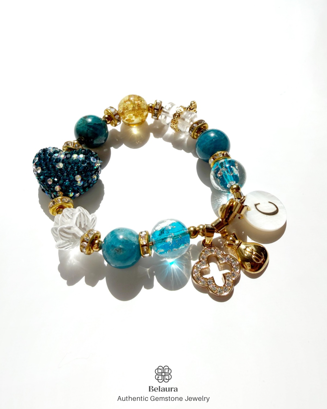 2026 Color of the Year: Transformative Teal Charm Gemstone Bracelet