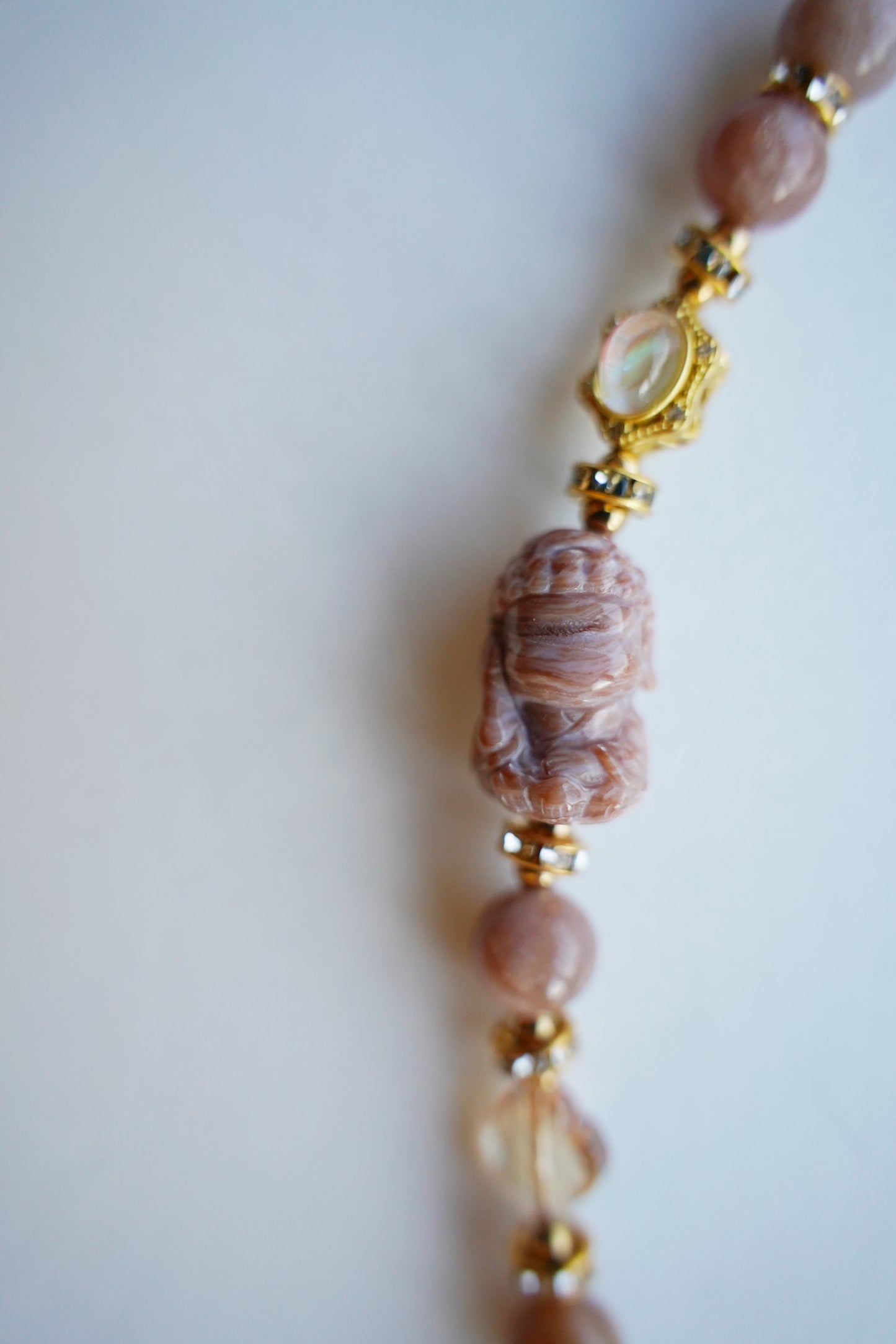 Lumina Sunstone Buddha Charm Gemstone Bracelet