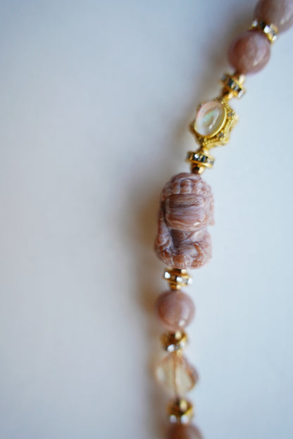 Lumina Sunstone Buddha Charm Gemstone Bracelet
