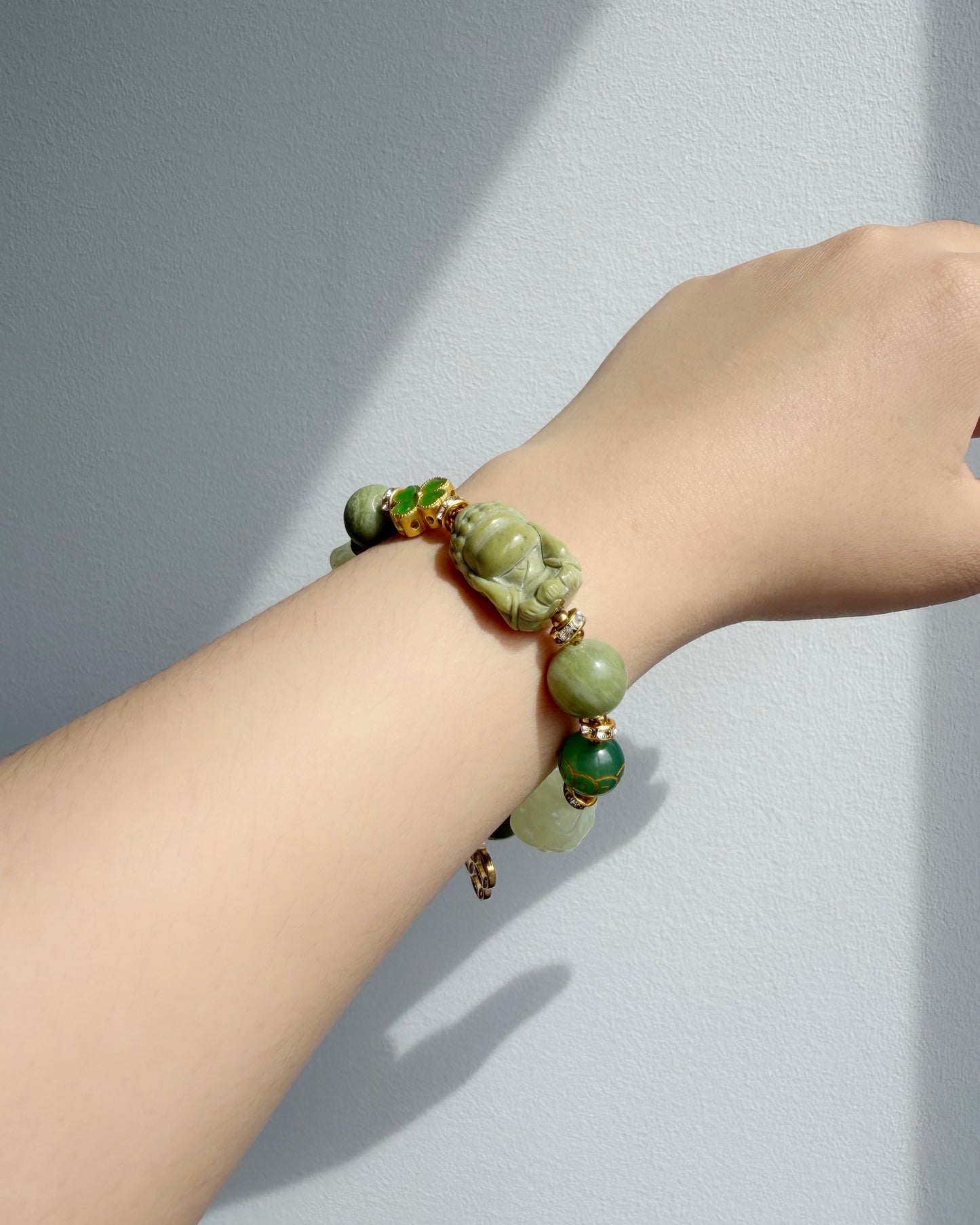 Zen Prosperity Jade Charm Gemstone Bracelet
