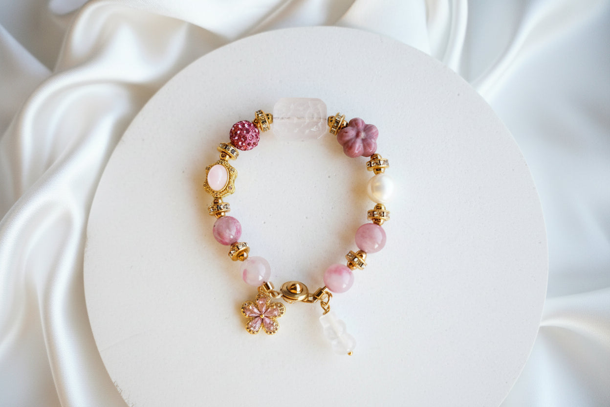 Sakura Charm Gemstone Bracelet