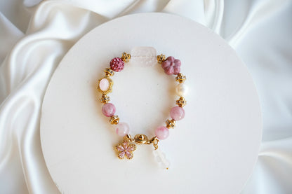 Sakura Charm Gemstone Bracelet