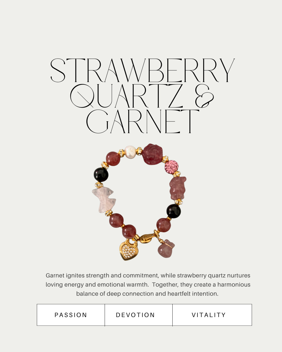 Rosé Amara Charm Gemstone Bracelet