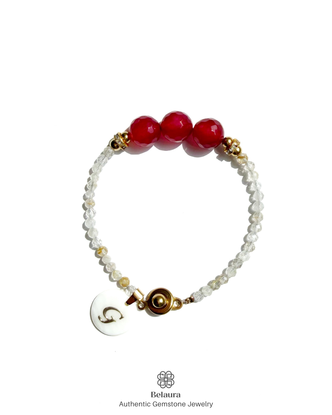 July (Ruby) Birthstone Bracelet