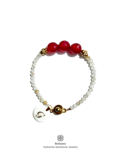 July (Ruby) Birthstone Bracelet