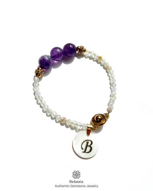 February (Amethyst) Birthstone Bracelet