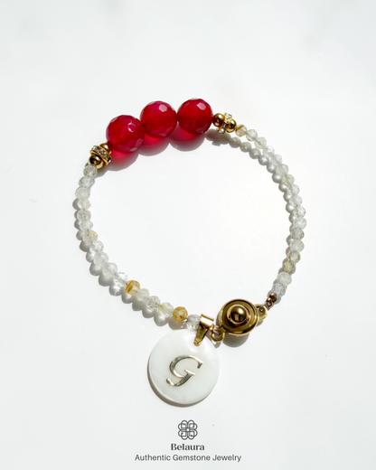 July (Ruby) Birthstone Bracelet