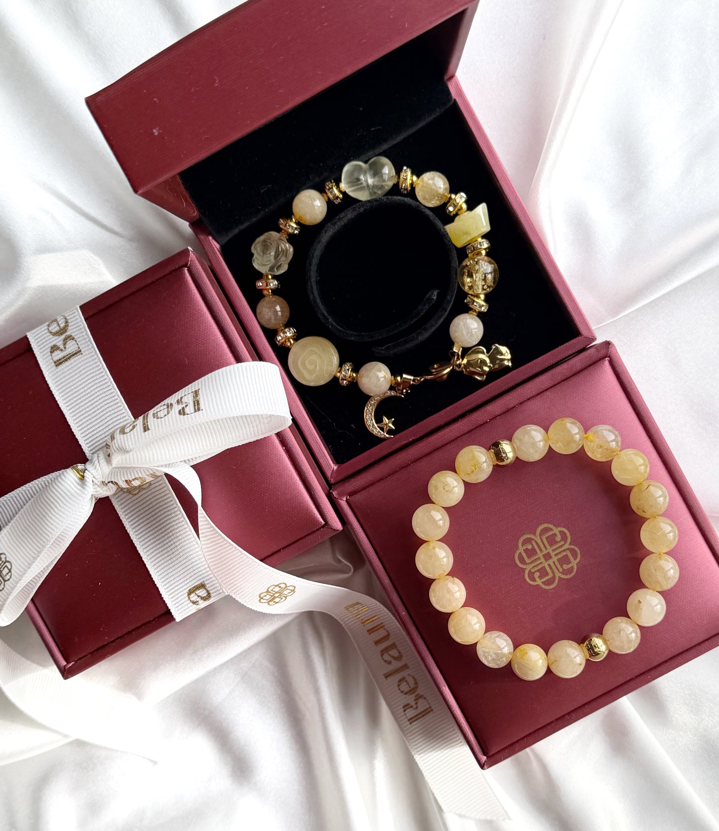 Valentine’s Special: Gold Rutilated Quartz & Yellow Amber