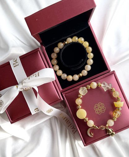 Valentine’s Special: Gold Rutilated Quartz & Yellow Amber