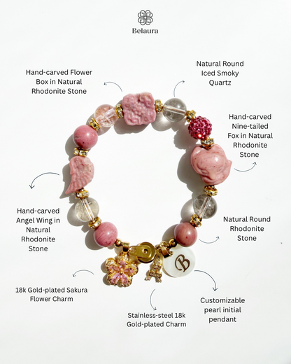 Rouge Sakura Éternelle Charm Gemstone Bracelet