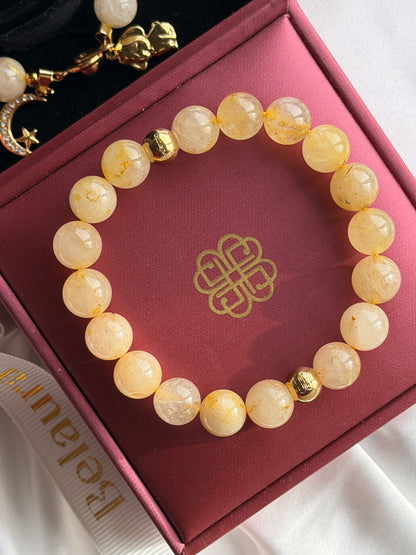 Valentine’s Special: Gold Rutilated Quartz & Yellow Amber