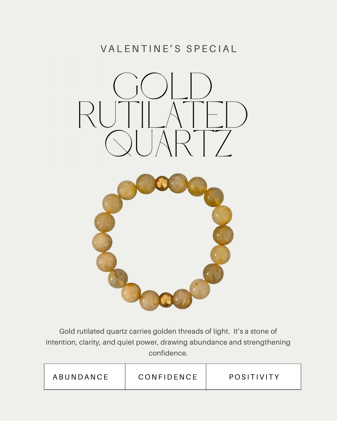 Valentine’s Special: Gold Rutilated Quartz & Yellow Amber