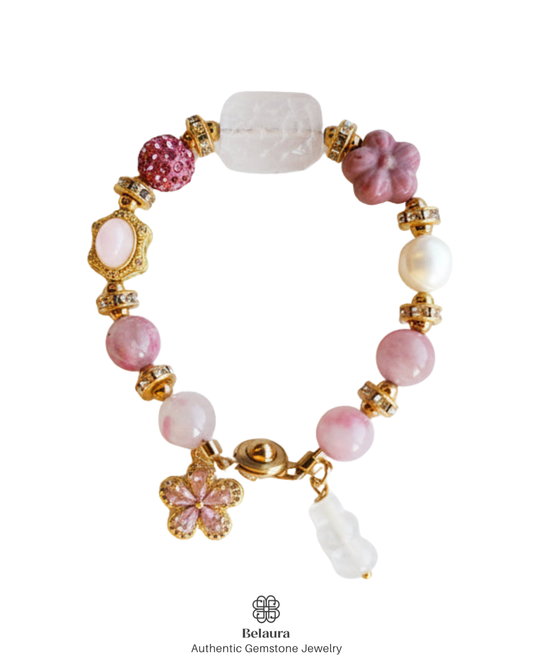 Sakura Charm Gemstone Bracelet