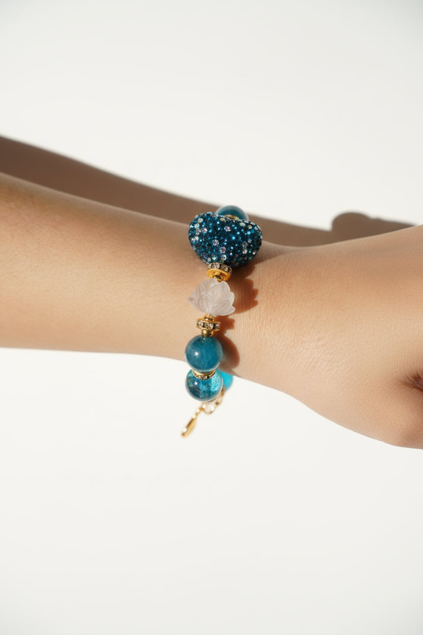 2026 Color of the Year: Transformative Teal Charm Gemstone Bracelet