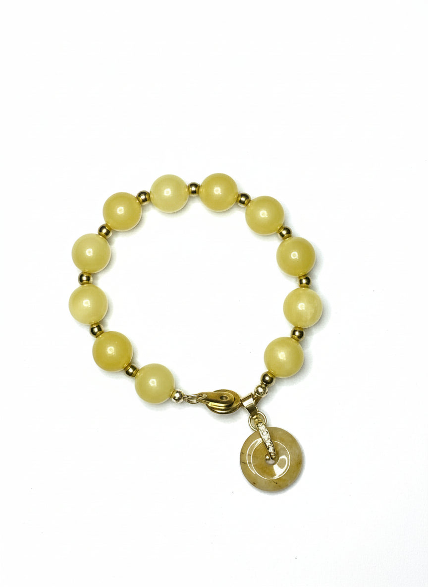 Yellow Jade Donut Bracelet