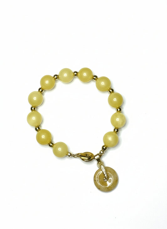 Yellow Jade Donut Bracelet
