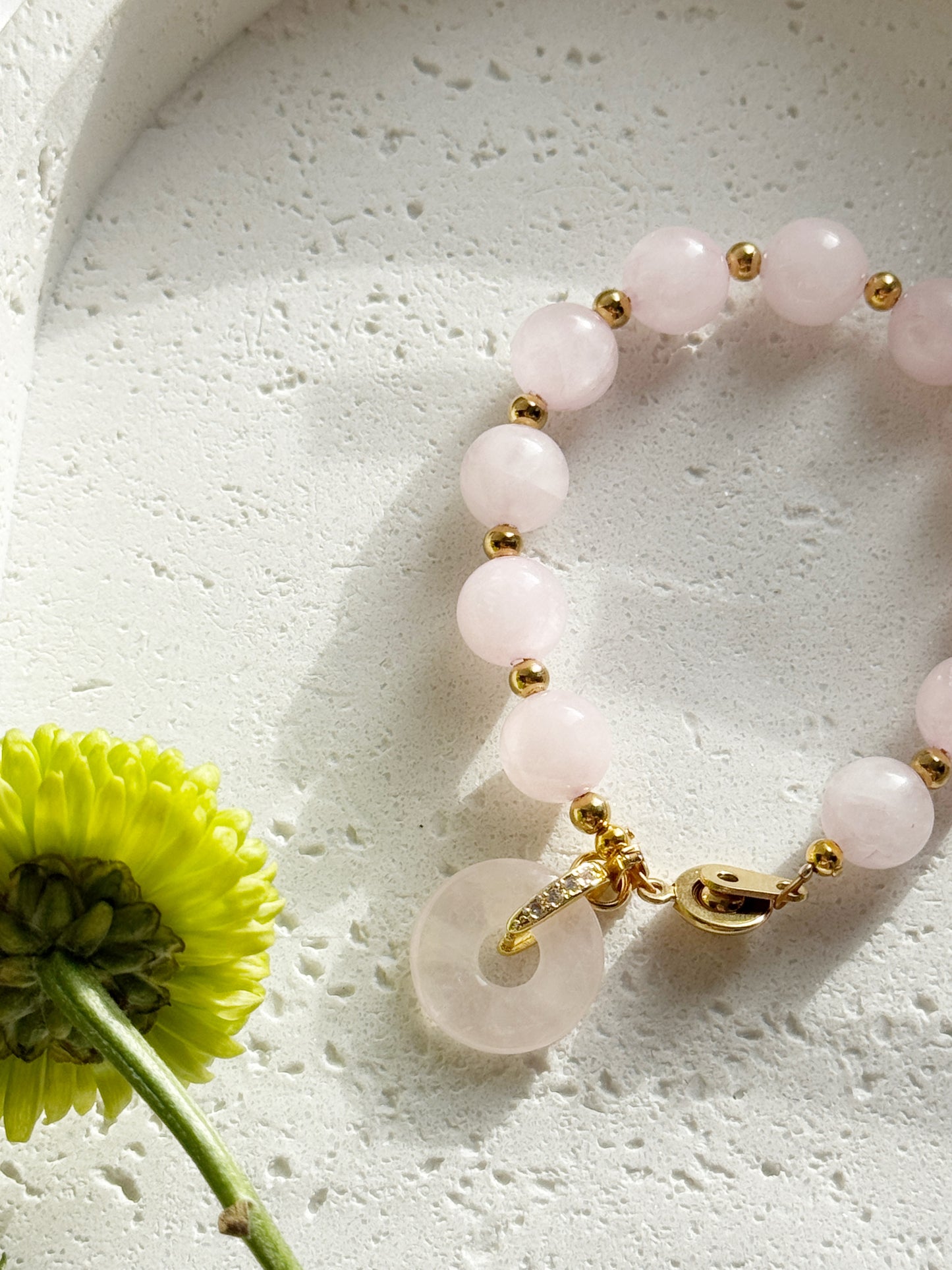 Pink Quartz Donut Bracelet
