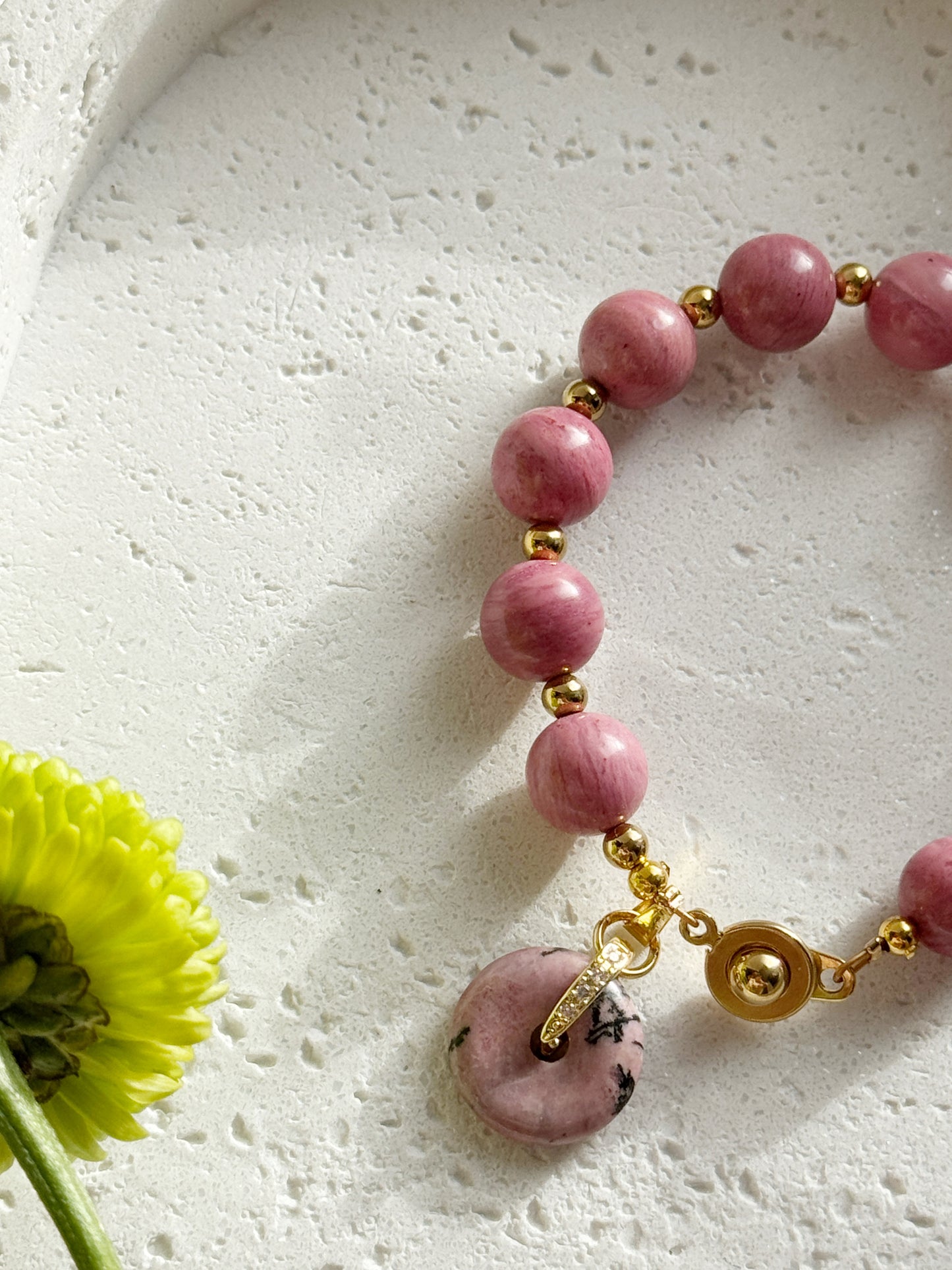 Rhodonite Donut Bracelet