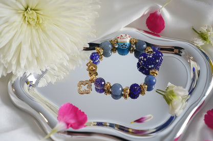 Maneki-neko Heart Blue Aventurine Bracelet